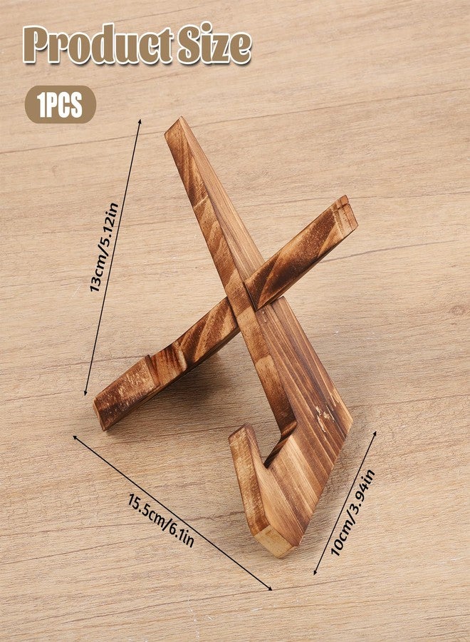 Exircy Wooden Plate Stand, 5 Inch Wooden Bowl Display Stand Bowl Stands for Display Picture Frame Plate Holders for Displaying Platters and Dishes, 5.1"H x 6.1"W x 4"D (for Bowls Under 2.5" in Depth) - Image 2
